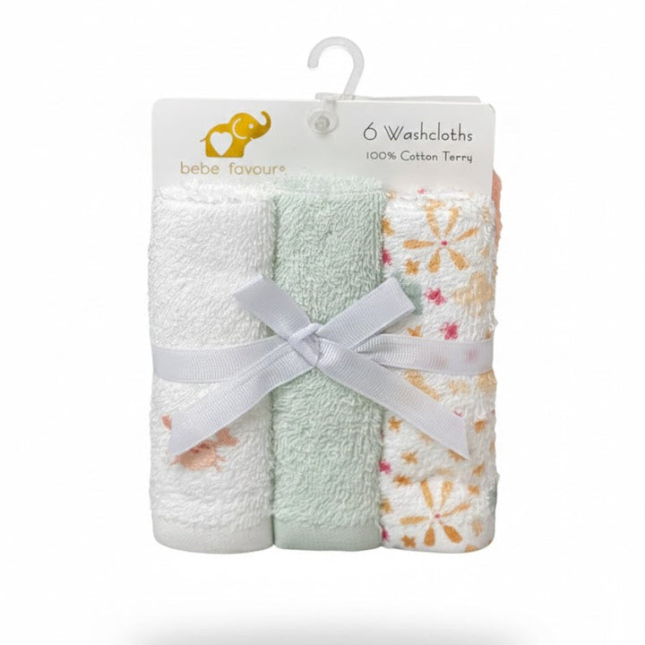 Baby Wash Cloths - Pack of 6
