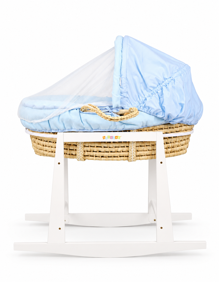 Bambies Moses Basket with Stand Blue at Zubaidas Pakistan