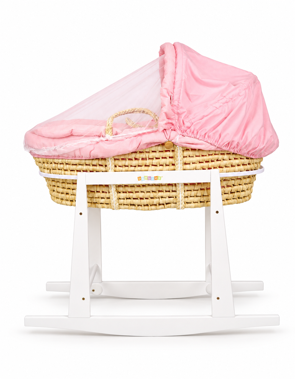 Bambies Moses Basket with Stand Pink at Zubaidas Pakistan