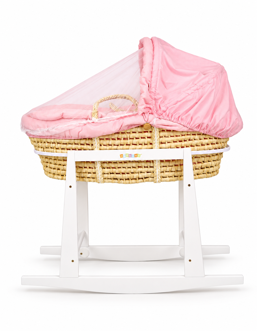 Bambies Moses Basket with Stand Pink at Zubaidas Pakistan