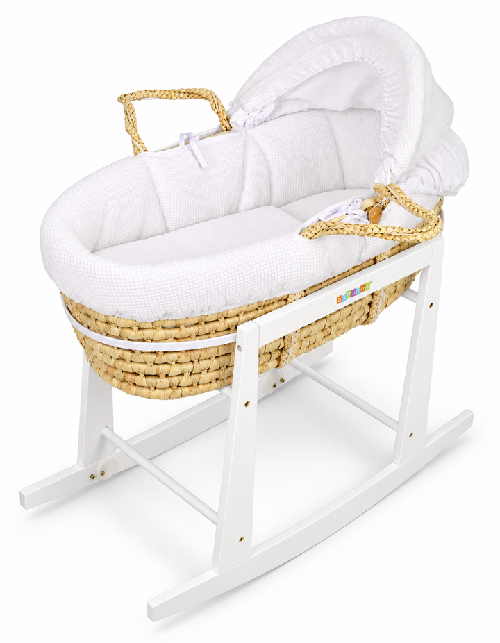 Bambies Moses Basket with Stand White at Zubaidas Best Online Baby Kids and Moms Store in Pakistan for over 50 years