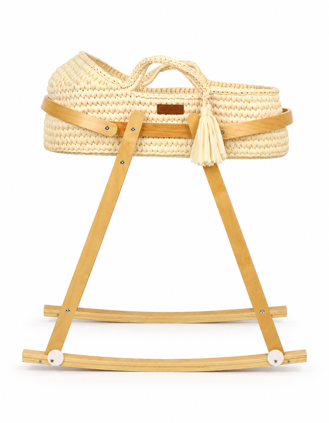 Bambies Premium Moses Basket with Stand Crochet Cream at Zubaidas