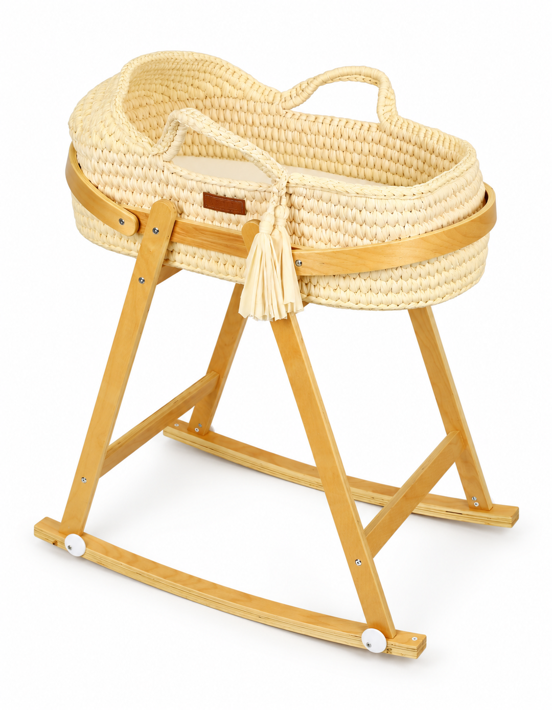 Bambies Premium Moses Basket with Stand Crochet Cream at Zubaidas Pakistan