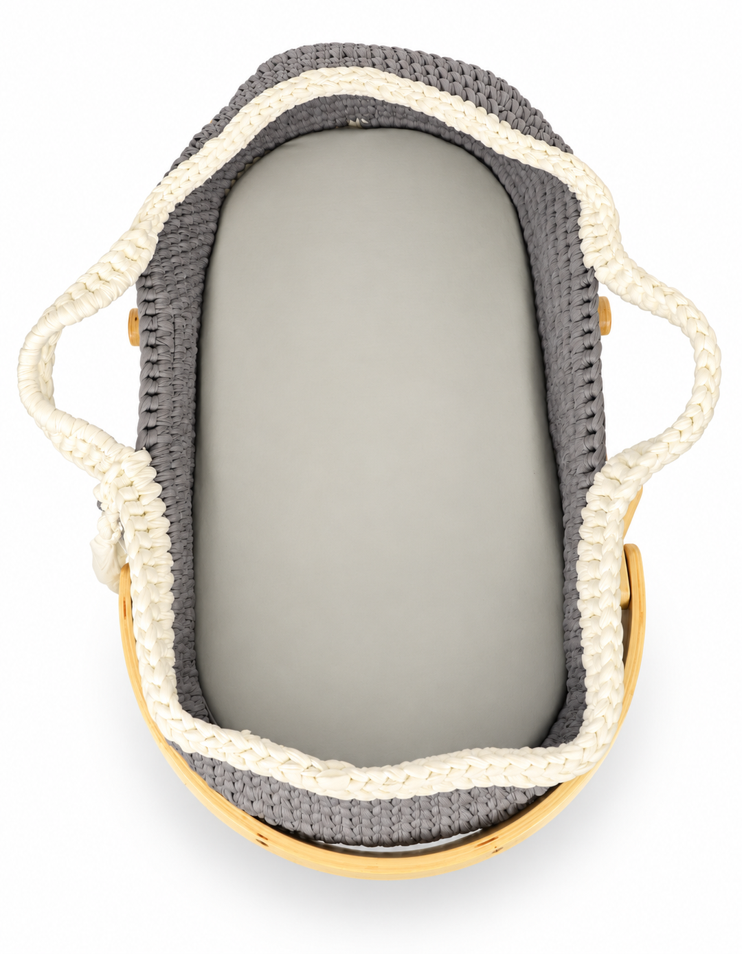 Bambies Premium Moses Basket with Stand Crochet Grey at Zubaidas Best Online Baby Kids and Moms Store in Pakistan for over 50 years