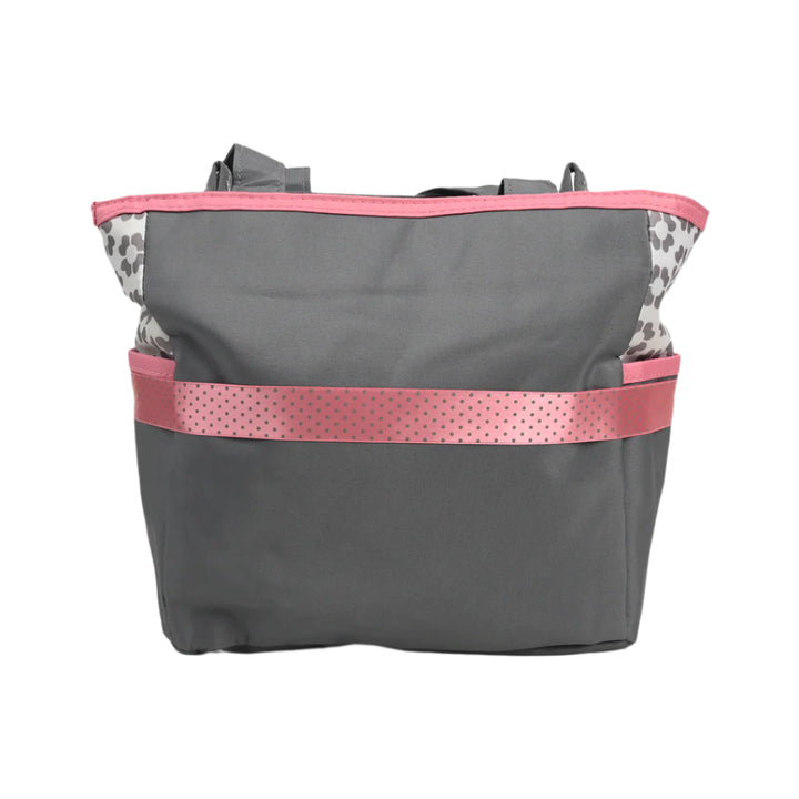 Bambies Amber Tote Diaper Bags 5 Pieces Set - Pink & Grey at Zubaidas Official™ Pakistan