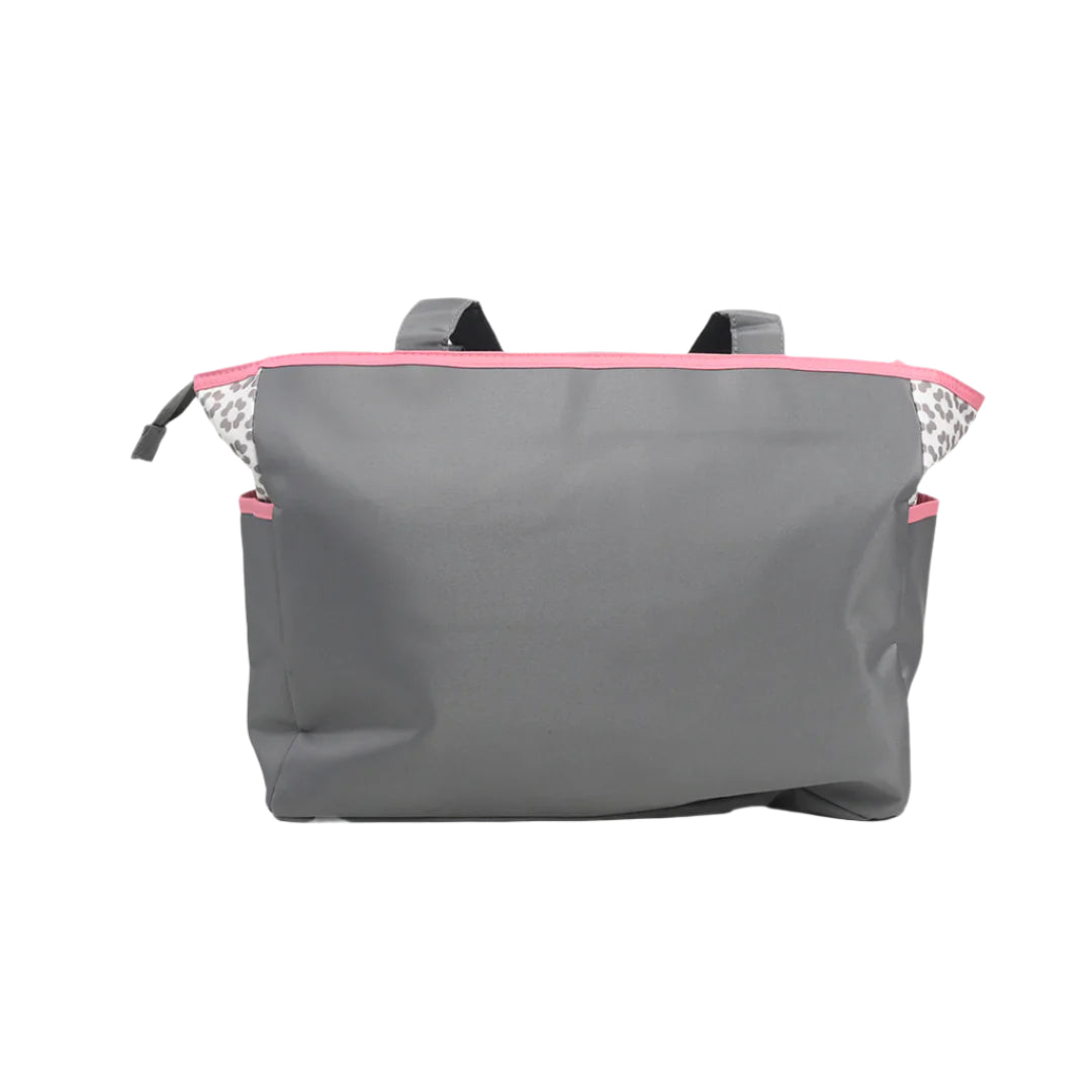 Bambies Amber Tote Diaper Bags 5 Pieces Set - Pink & Grey at Zubaidas Official™ Pakistan