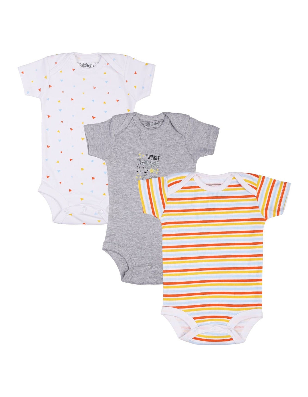 Bambies® Body Suits Pack of 3 Patterns at Zubaidas® - Pakistan’s No. 1 and the most trusted baby and kids store for over 50 years. Shop Online. Nationwide Delivery. Best Prices.