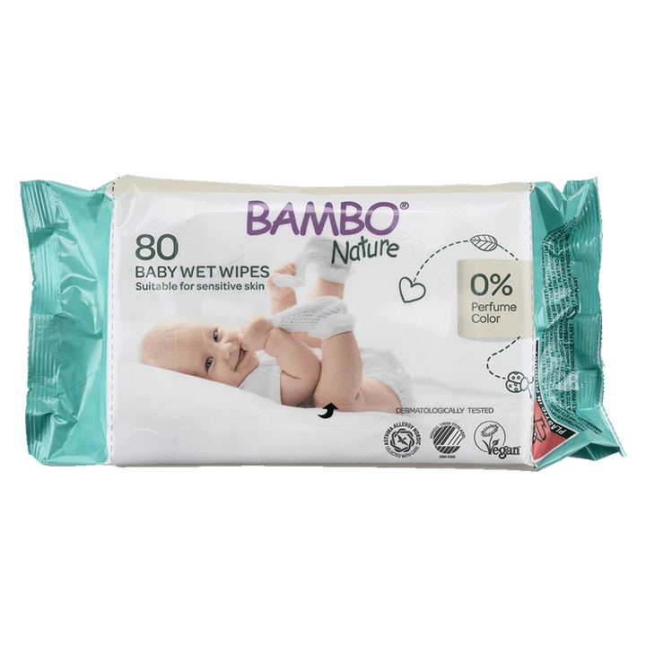 Bambo Nature Baby Wet Wipes 80 Pieces at Zubaidas