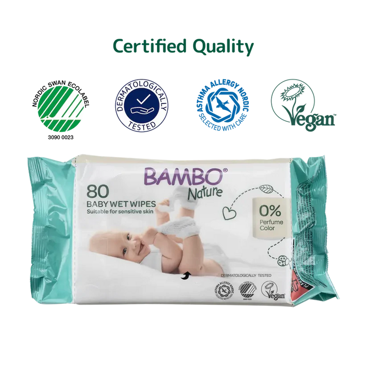 Bambo Nature Baby Wet Wipes 80 Pieces at Zubaidas Best Online Baby and Kids Store for over 50 years in Pakistan