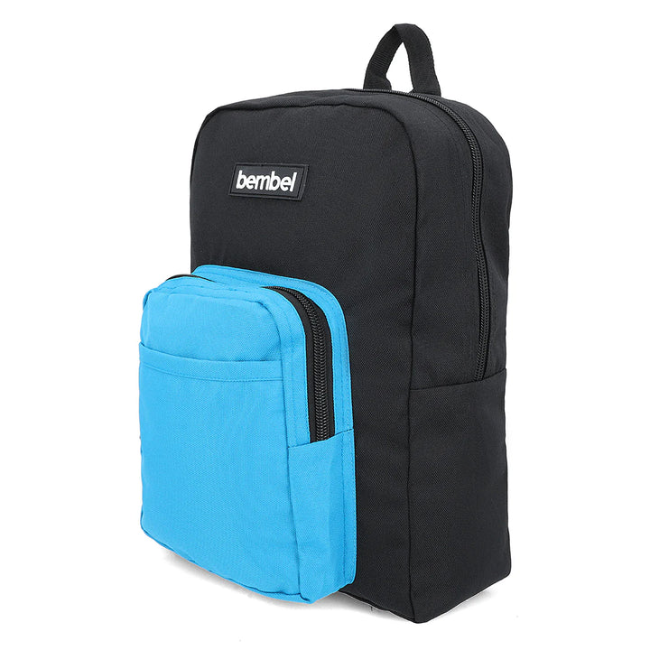 Bembel Preschool Bag Black and Sky Backpack 13 inches at Zubaidas Online Pakistan