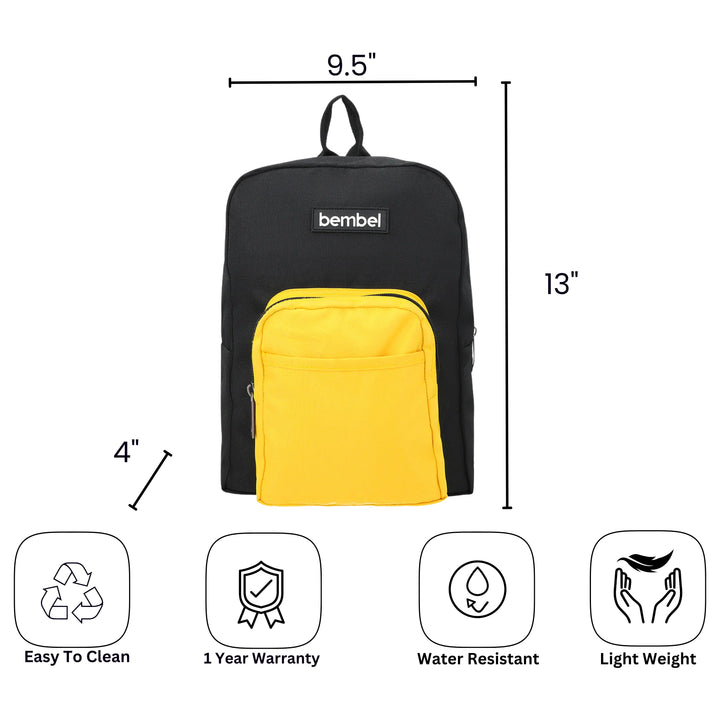 Bembel Preschool Bag Black and Yellow Backpack 13 inches at Zubaidas Official Pakistan