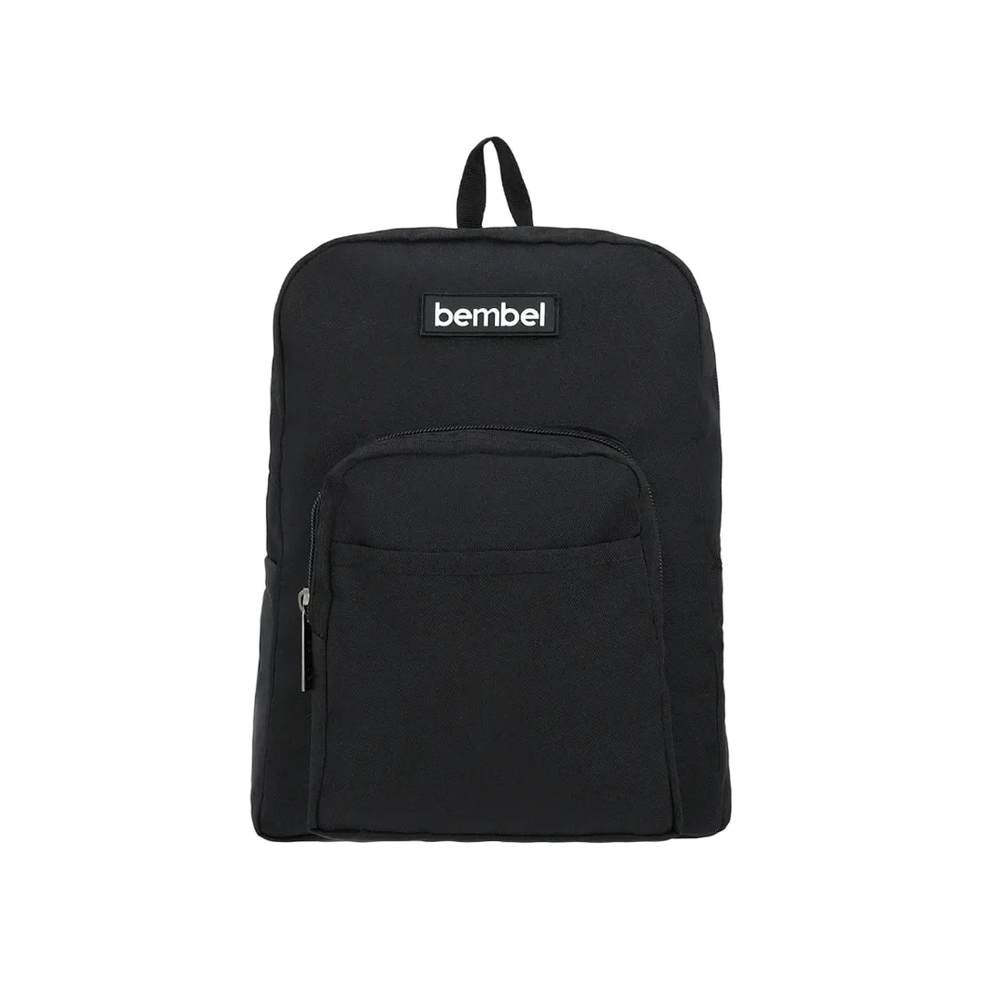 Bembel Preschool Bag Solid Black Backpack 13 inches at Zubaidas
