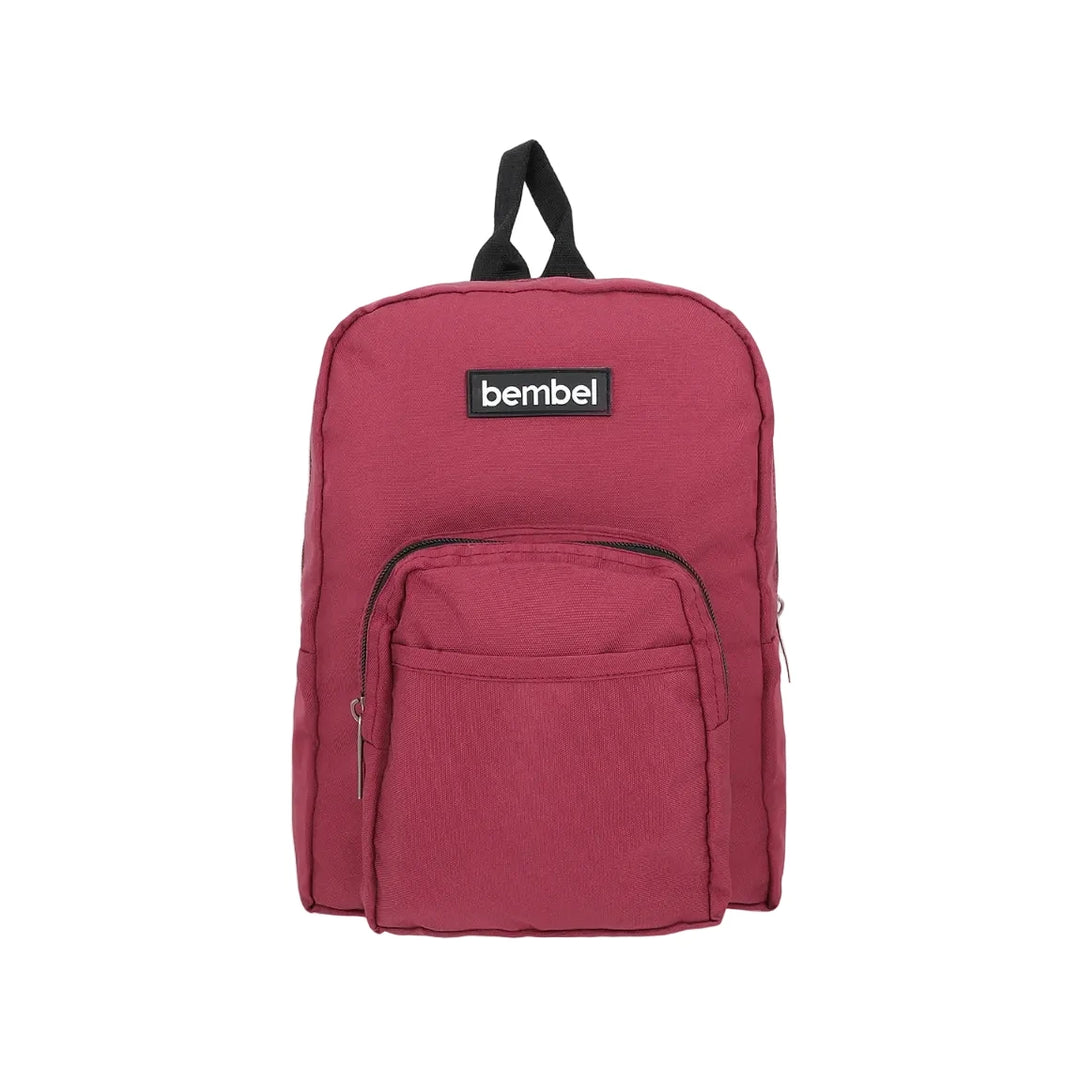 Bembel Preschool Bag Solid Maroon Backpack 13 inches at Zubaidas