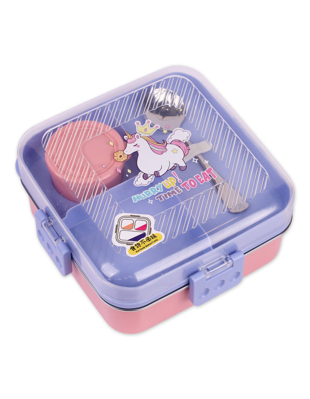 Bento Unicorn Lunch Box Stainless Steel with Compartments, Spoon & Side Container – Safe, Premium & Perfect for School from Zubaidas® - Pakistan’s No. 1 and the most trusted baby and kids store for over 50 years. Nationwide Delivery. Best Prices.