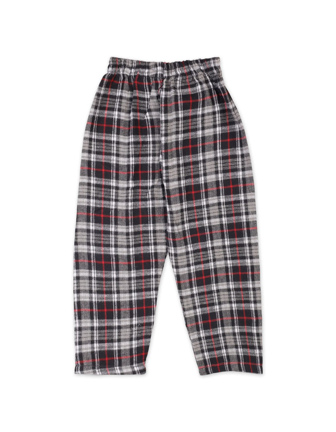Boys Flannel Checkered Pajama Bambies Grey and Black and Grey at Zubaidas