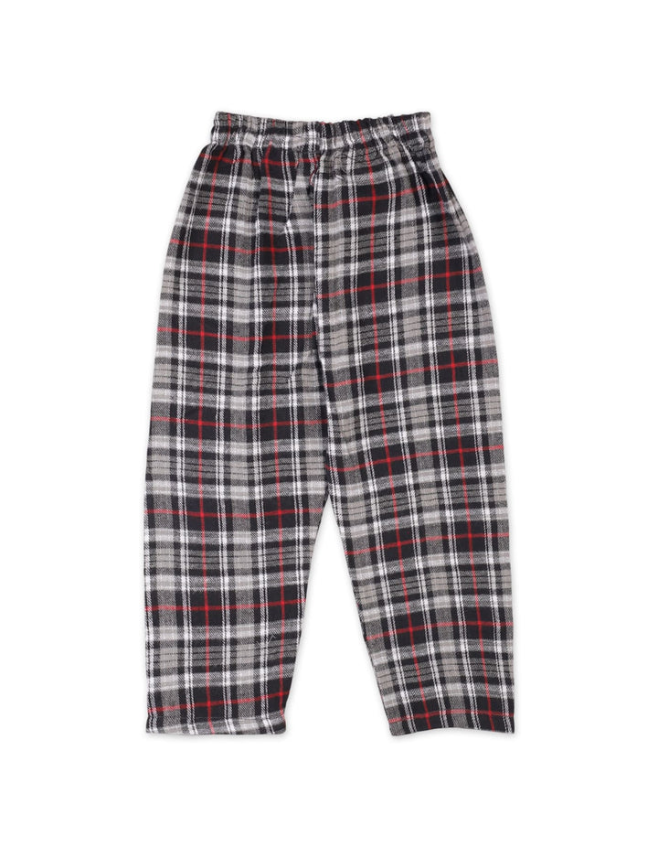 Boys Flannel Checkered Pajama Bambies Grey and Black and Grey at Zubaidas