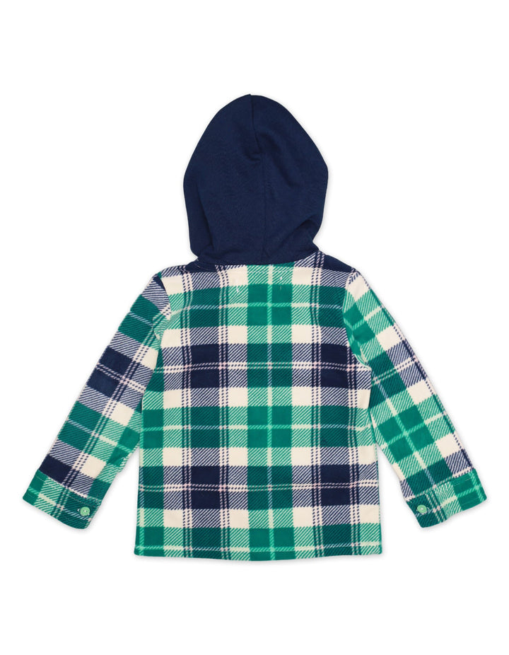 Boys Hooded Checkered Shirt Bambies at Zubaidas