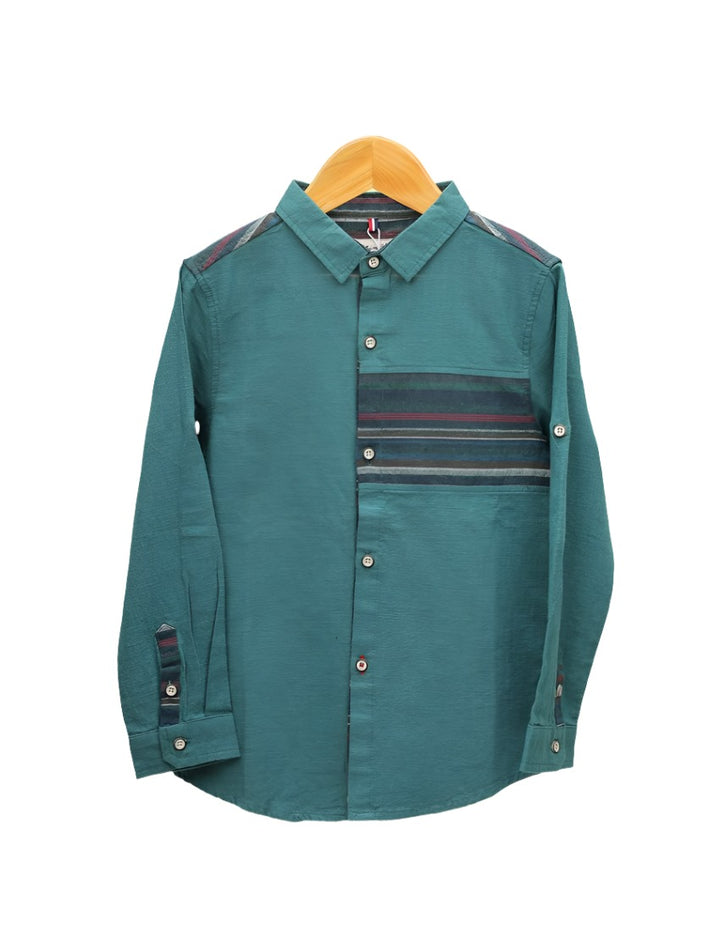 Boys Shirt Bambies® Dark Green Striped Accent at Zubaidas® – Pakistan’s No. 1 and the Most Trusted Baby and Kids Store for Over 50 Years. Shop Online. Nationwide Delivery. Best Prices.