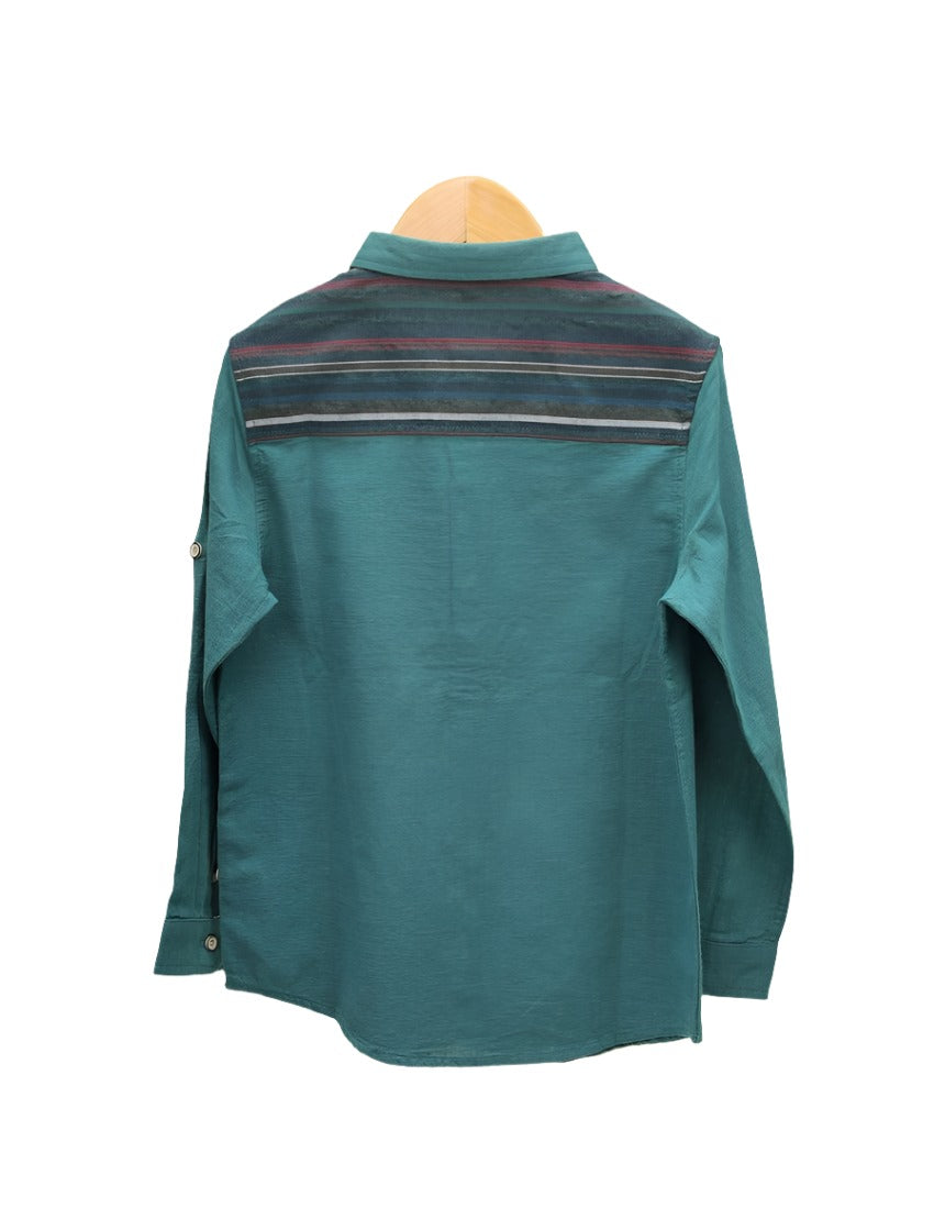 Boys Shirt Bambies® Dark Green Striped Accent at Zubaidas® – Pakistan’s No. 1 and the Most Trusted Baby and Kids Store for Over 50 Years. Shop Online. Nationwide Delivery. Best Prices.
