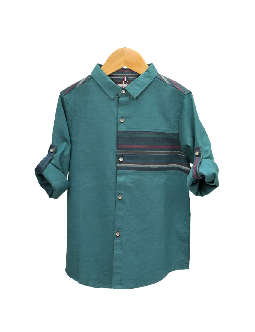 Boys Shirt Bambies® Dark Green Striped Accent at Zubaidas® – Pakistan’s No. 1 and the Most Trusted Baby and Kids Store for Over 50 Years. Shop Online. Nationwide Delivery. Best Prices.