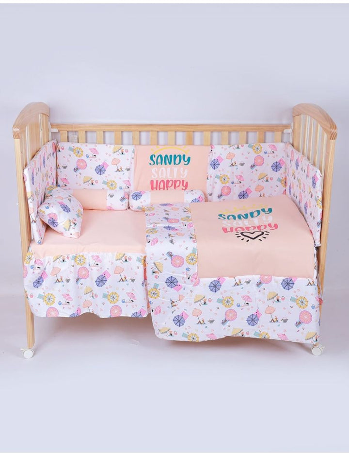 Bedding Set Peach & White - Sandy Salty Happy