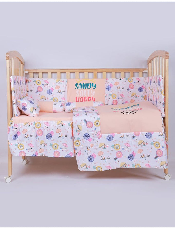 Bedding Set Peach & White - Sandy Salty Happy