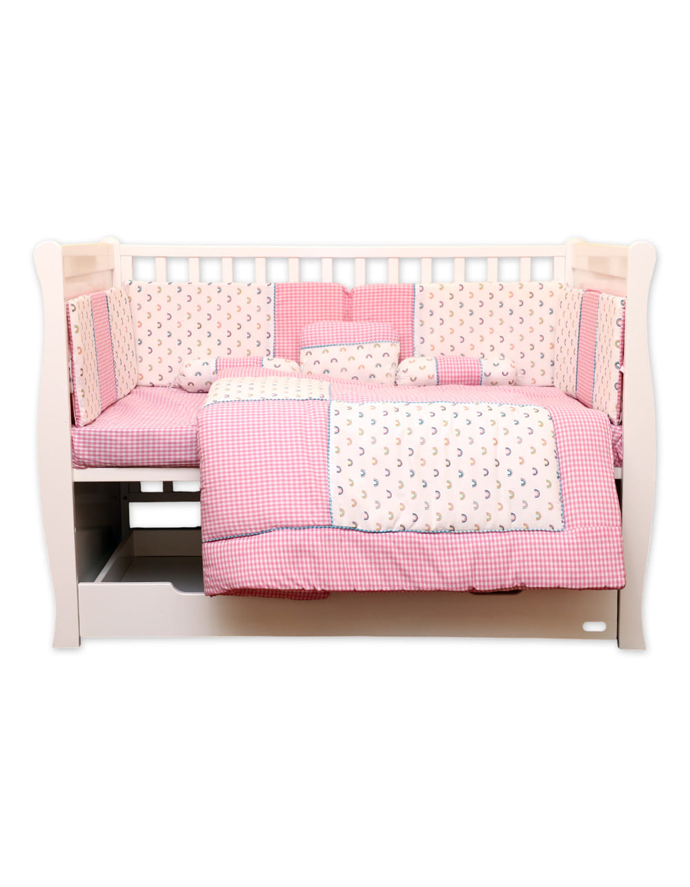 Shop Cot Bedding Set Rainbow Gingham from Zubaidas® - Pakistan’s No. 1 and the most trusted baby and kids store for over 50 years. Nationwide Delivery. Best Prices.