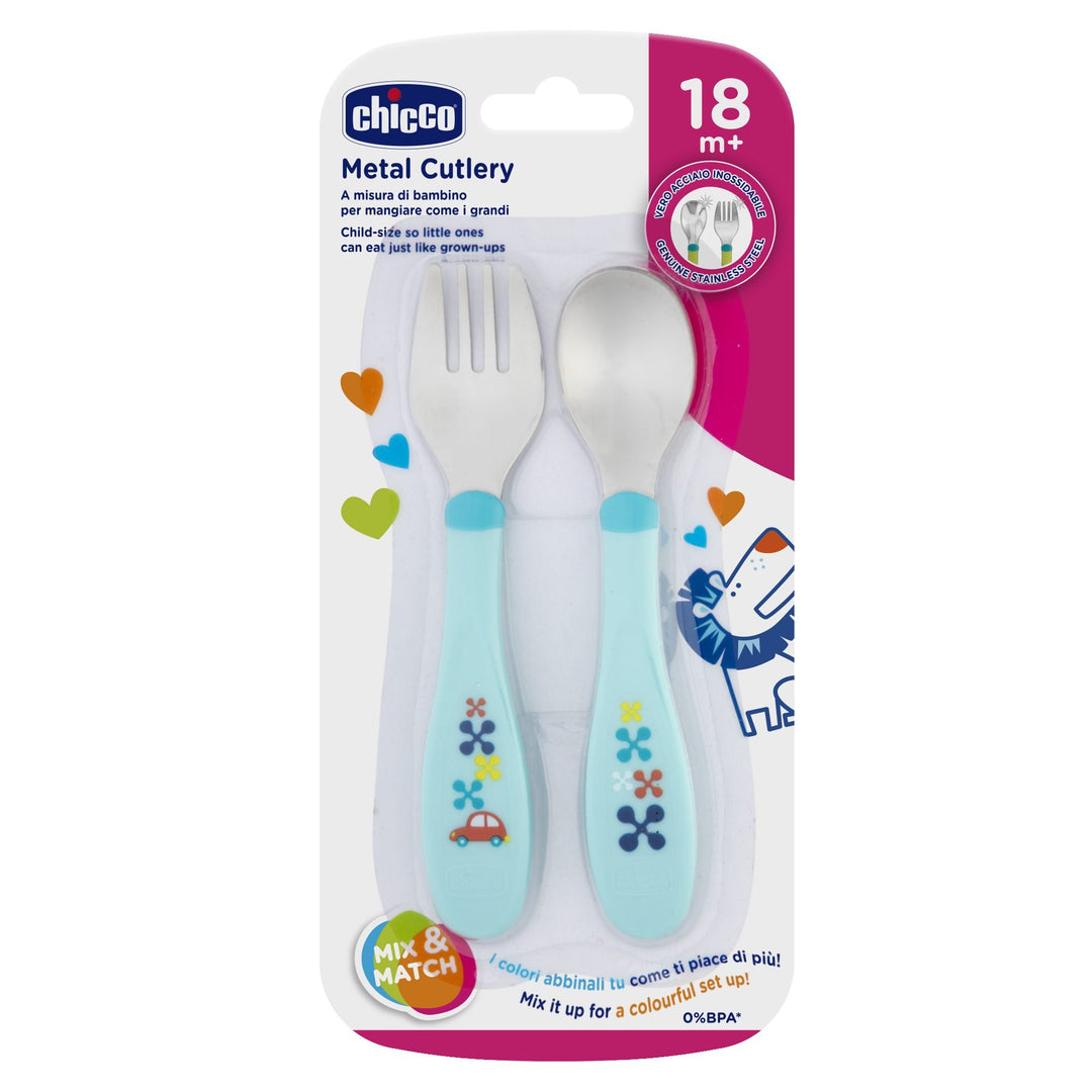 Chicco Cutlery Set Stainless Steel 18 M+ 00006831000000 at Zubaidas