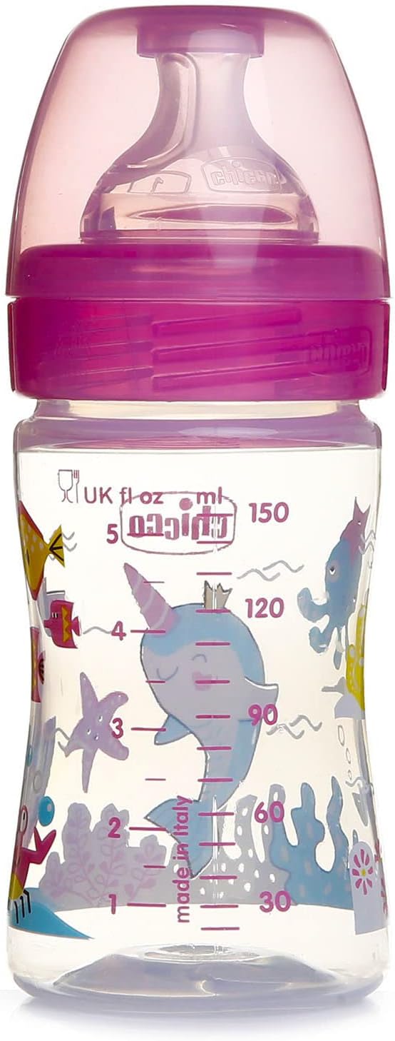 Chicco Benessere Slow Flow Plastic Bottle with Silicone Teat 150 ML 00028611100000 at Zubaidas Official™