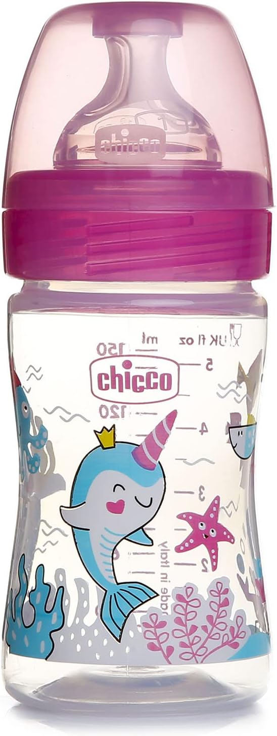 Chicco Benessere Slow Flow Plastic Bottle with Silicone Teat 150 ML 00028611100000 at Zubaidas Official™