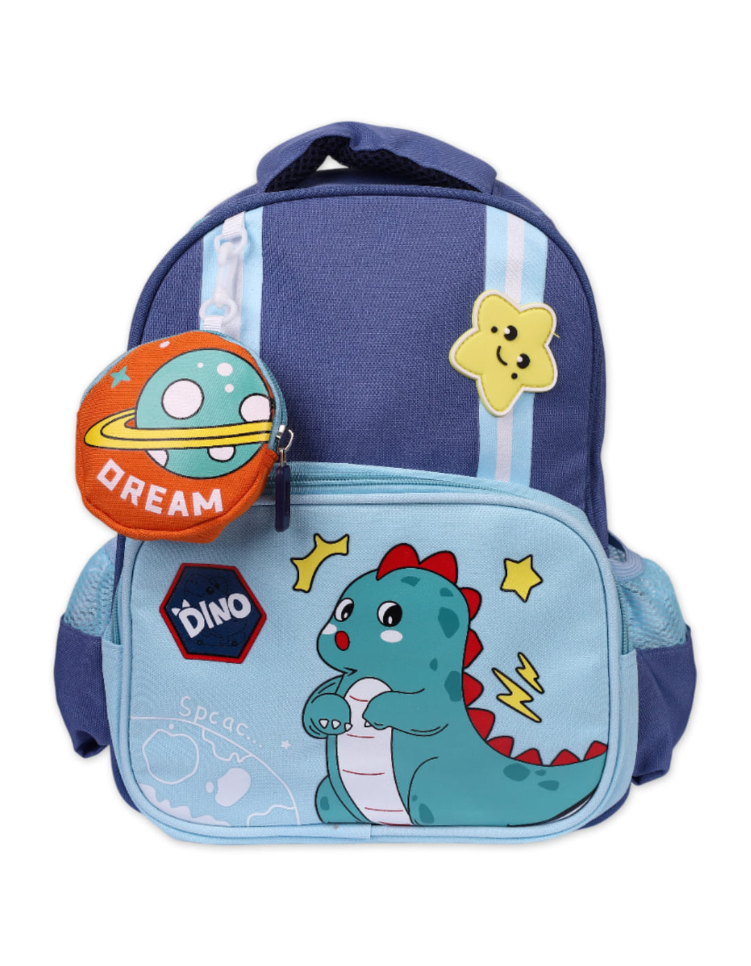 Cute Dino School Bag for boys. 2 Zipper Compartments with detachable Pouch. Shop Premium Quality School Bags for boys from Zubaidas® - Pakistan’s No. 1 and the most trusted baby and kids store for over 50 years. Nationwide Delivery. Best Prices.