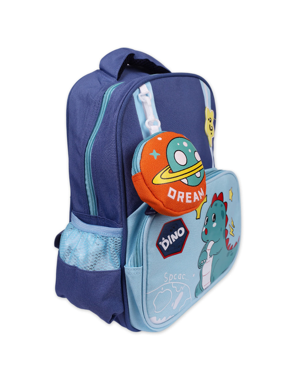 Cute Dino School Bag for boys. 2 Zipper Compartments with detachable Pouch. Shop Premium Quality School Bags for boys from Zubaidas® - Pakistan’s No. 1 and the most trusted baby and kids store for over 50 years. Nationwide Delivery. Best Prices.