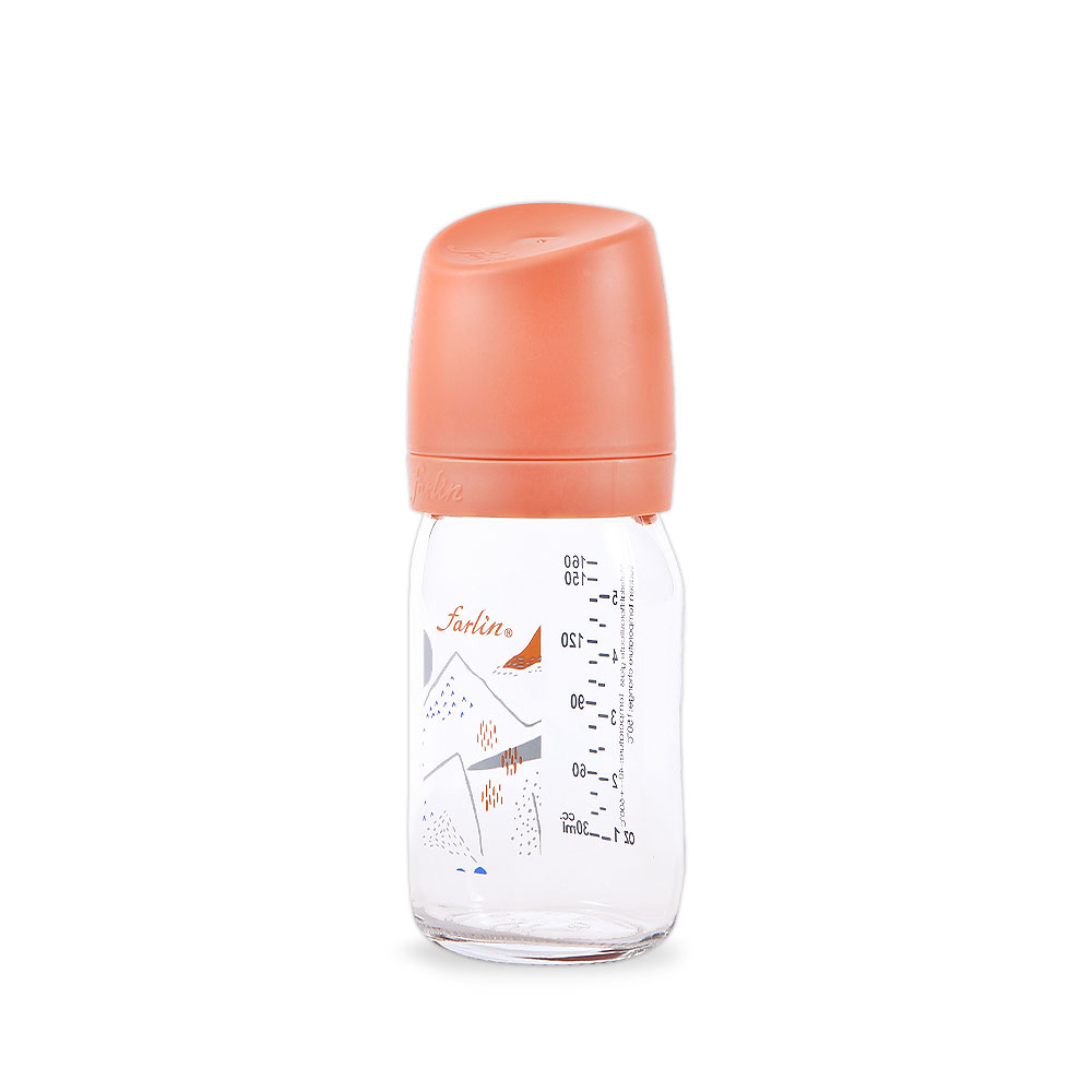 Farlin Glass Wide-Neck Anti-Colic Feeding Bottle Orange (160ml) at Zubaidas® - Pakistan’s No. 1 and the most trusted baby and kids store for over 50 years. Shop Online. Nationwide Delivery. Best Prices AB-32011