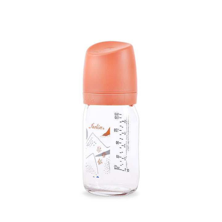 Farlin Glass Wide-Neck Anti-Colic Feeding Bottle Orange (160ml) at Zubaidas® - Pakistan’s No. 1 and the most trusted baby and kids store for over 50 years. Shop Online. Nationwide Delivery. Best Prices AB-32011