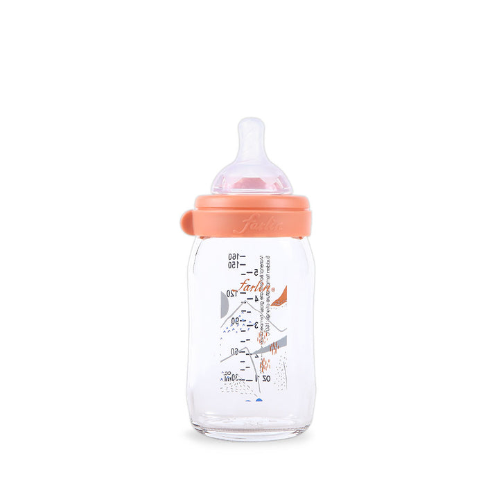 Farlin Glass Wide-Neck Anti-Colic Feeding Bottle Orange (160ml) at Zubaidas® - Pakistan’s No. 1 and the most trusted baby and kids store for over 50 years. Shop Online. Nationwide Delivery. Best Prices AB-32011