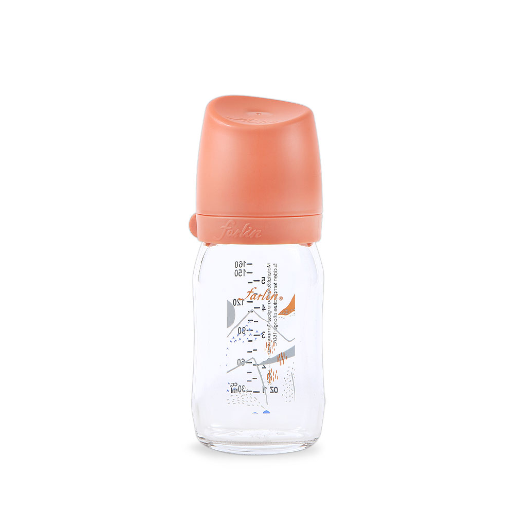 Farlin Glass Wide-Neck Anti-Colic Feeding Bottle Orange (160ml) at Zubaidas® - Pakistan’s No. 1 and the most trusted baby and kids store for over 50 years. Shop Online. Nationwide Delivery. Best Prices.