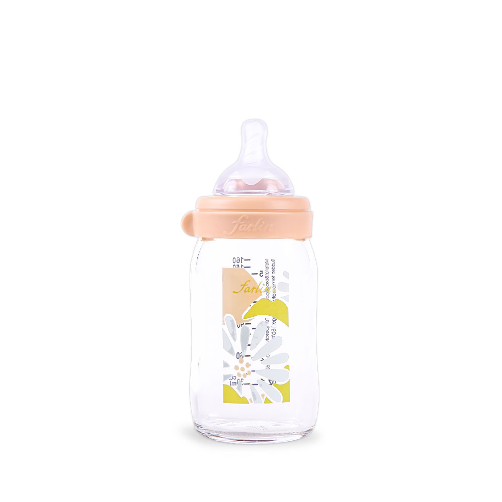 Farlin Glass Wide-Neck Anti-Colic Feeding Bottle Peach (160ml) at Zubaidas® - Pakistan’s No. 1 and the most trusted baby and kids store for over 50 years. Shop Online. Nationwide Delivery. Best Prices AB-32011