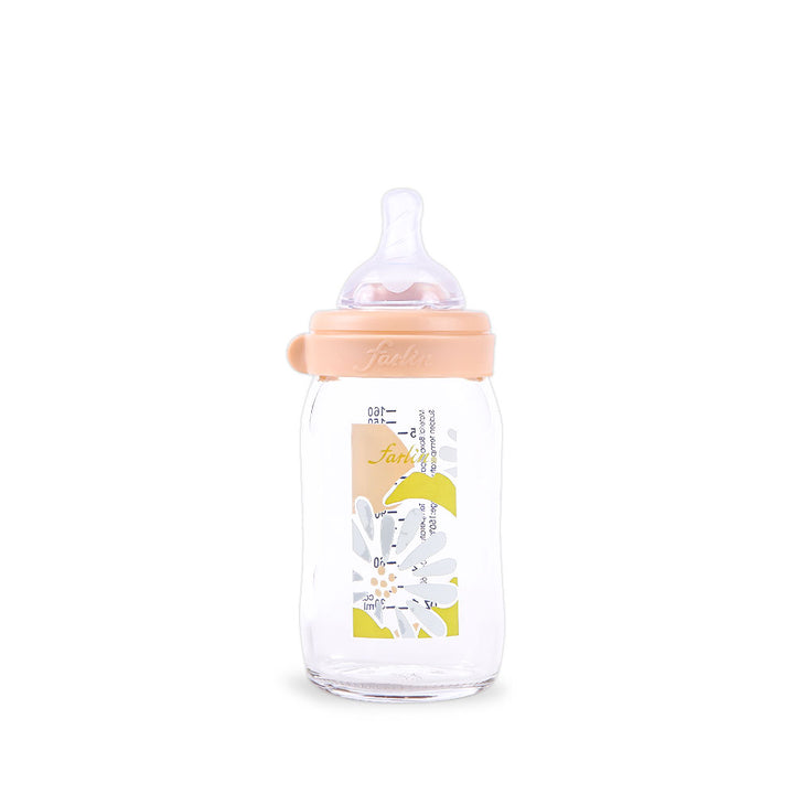 Farlin Glass Wide-Neck Anti-Colic Feeding Bottle Peach (160ml) at Zubaidas® - Pakistan’s No. 1 and the most trusted baby and kids store for over 50 years. Shop Online. Nationwide Delivery. Best Prices AB-32011