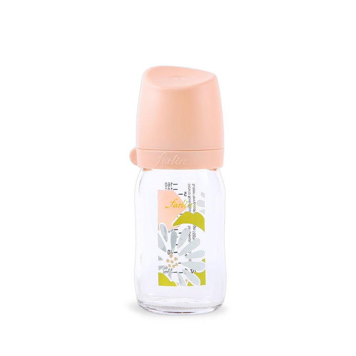 Farlin Glass Wide-Neck Anti-Colic Feeding Bottle Peach (160ml) at Zubaidas® - Pakistan’s No. 1 and the most trusted baby and kids store for over 50 years. Shop Online. Nationwide Delivery. Best Prices