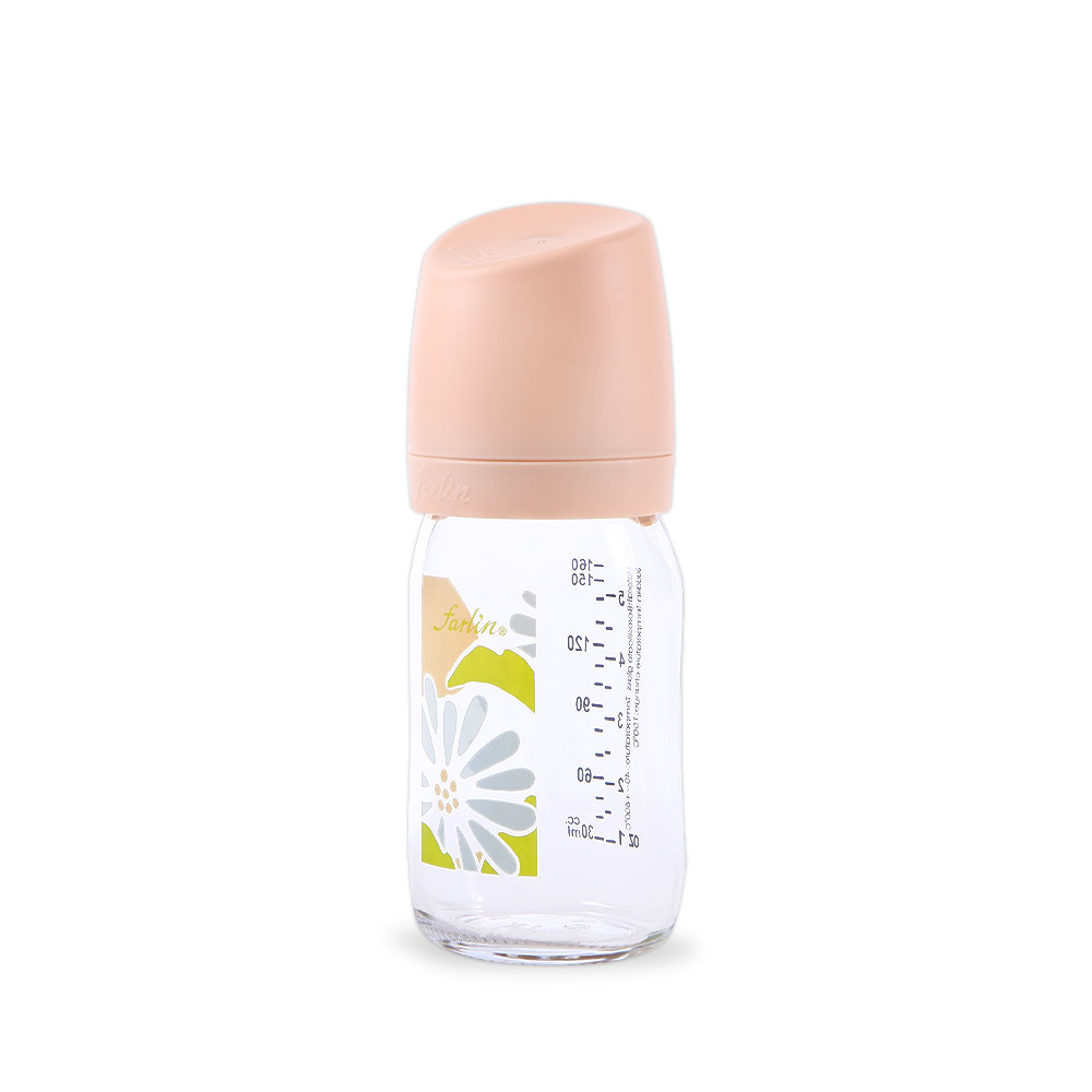 Farlin Glass Wide-Neck Anti-Colic Feeding Bottle Peach (160ml) at Zubaidas® - Pakistan’s No. 1 and the most trusted baby and kids store for over 50 years. Shop Online. Nationwide Delivery. Best Prices