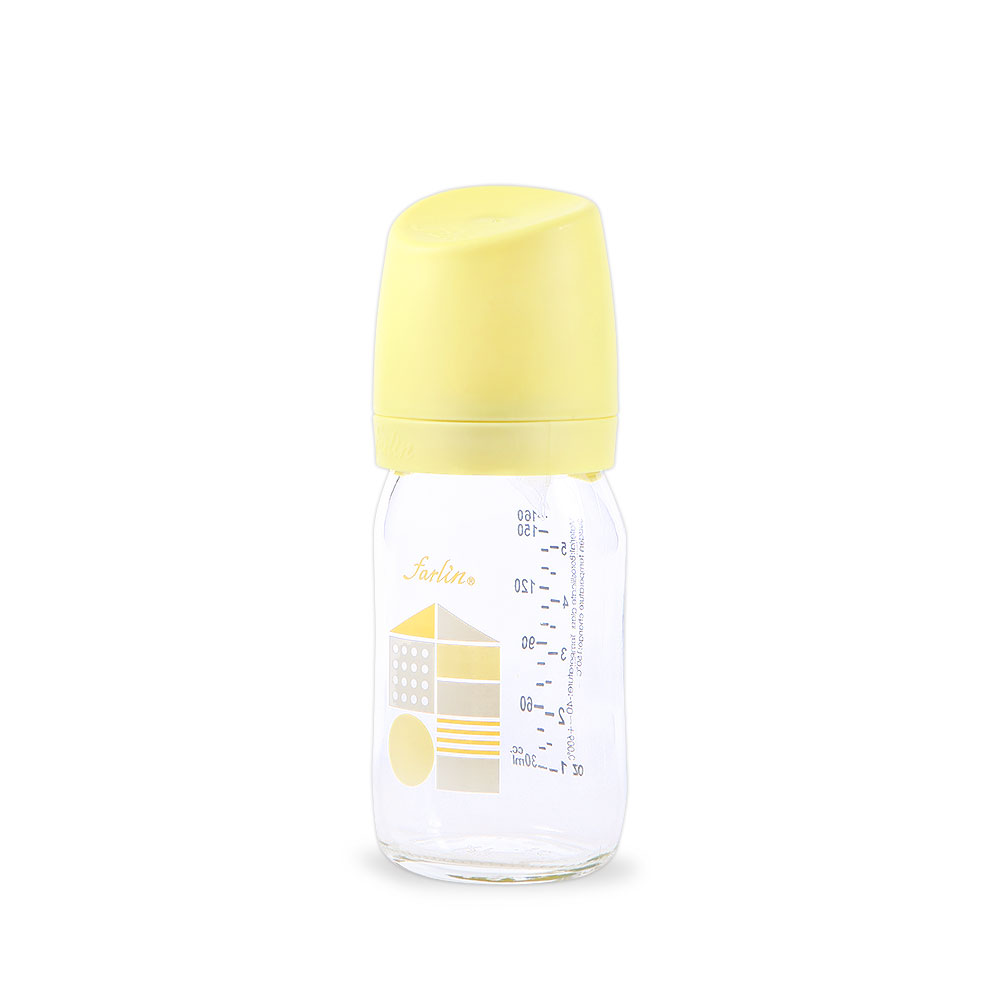 Farlin Glass Wide-Neck Anti-Colic Feeding Bottle Yellow (160ml) at Zubaidas® - Pakistan’s No. 1 and the most trusted baby and kids store for over 50 years. Shop Online. Nationwide Delivery. Best Prices