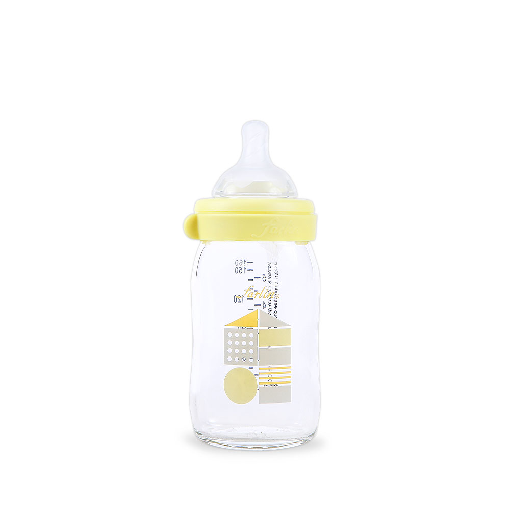 Farlin Glass Wide-Neck Anti-Colic Feeding Bottle Yellow (160ml) at Zubaidas® - Pakistan’s No. 1 and the most trusted baby and kids store for over 50 years. Shop Online. Nationwide Delivery. Best Prices