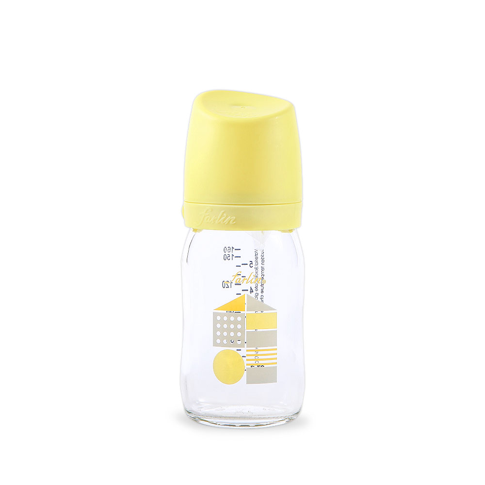 Farlin Glass Wide-Neck Anti-Colic Feeding Bottle Yellow (160ml) at Zubaidas® - Pakistan’s No. 1 and the most trusted baby and kids store for over 50 years. Shop Online. Nationwide Delivery. Best Prices 
