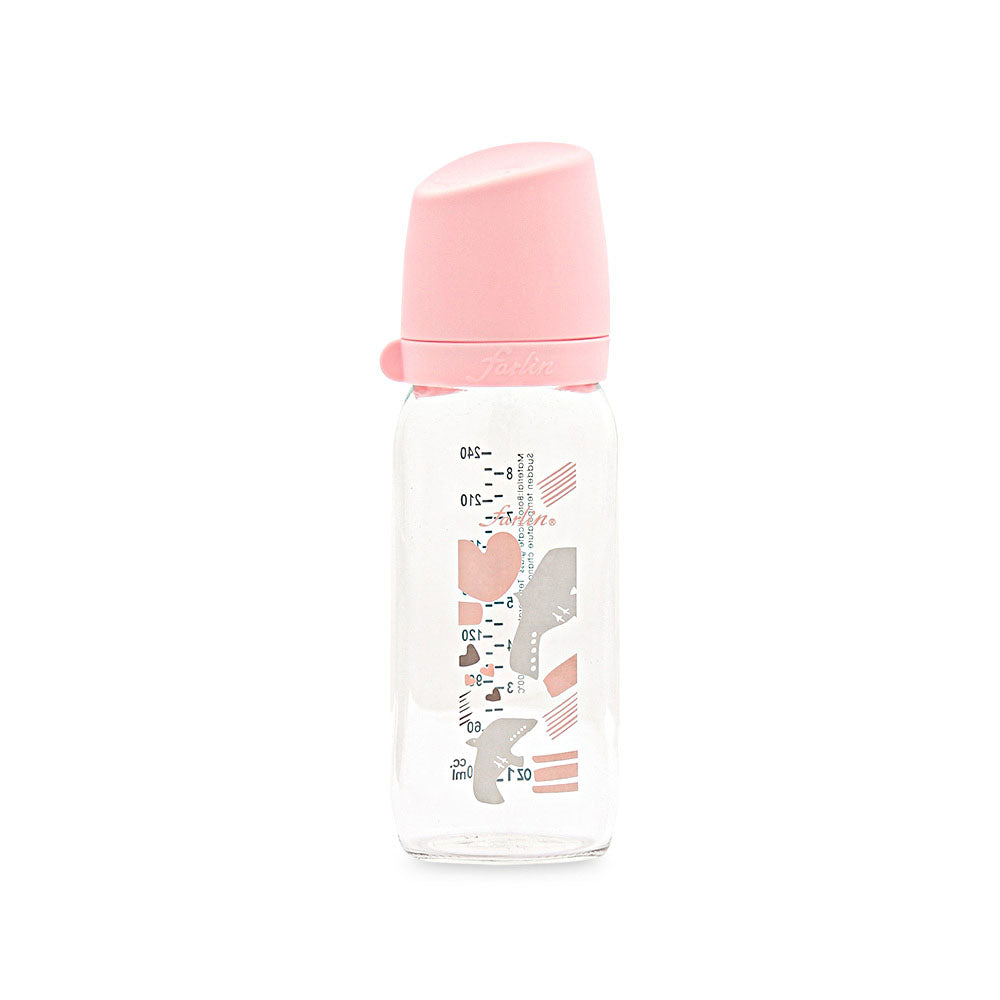 Farlin Wide-Neck Glass Feeding Bottle 240ml – Pink at Zubaidas® - Pakistan’s No. 1 and the most trusted baby and kids store for over 50 years. Shop Online. Nationwide Delivery. Best Prices.