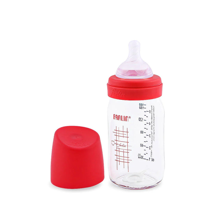 Zubaida's Farlin Wide-Neck Glass Feeding Bottle 160ml - Pink - AB-32013-01