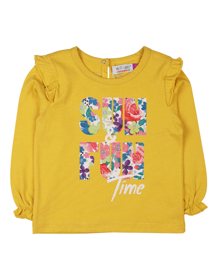Girls Winter T Shirts Bambies Sun and Fun Time Yellow at Zubaidas