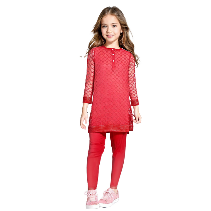 Girls Co-Ord Suit Set 2 Pieces Bambies® Red II at Zubaidas® – Pakistan’s No. 1 and Most Trusted Baby &amp; Kids Store for Over 50 Years. Shop Online. Nationwide Delivery. Best Prices.