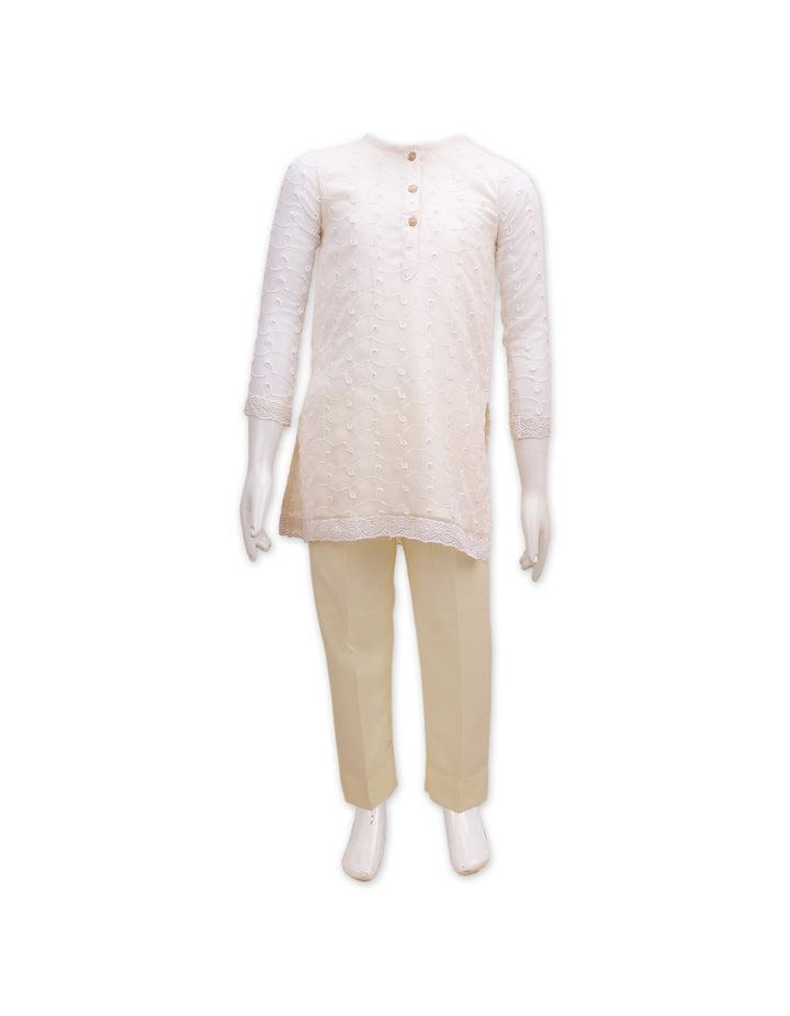 Girls Co Ord Suit Set 2 Pieces Bambies Off White at Zubaidas® – Pakistan’s No. 1 and Most Trusted Baby and Kids Store for Over 50 Years. Shop Online. Nationwide Delivery. Best Prices.
