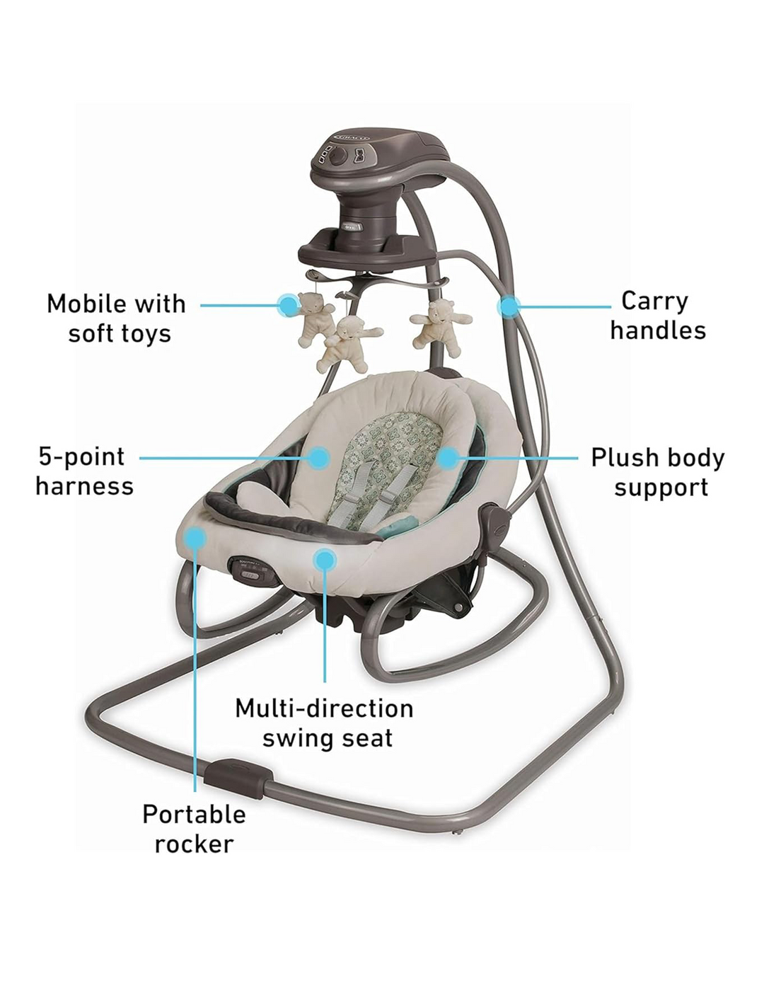 Graco® DuetSoothe® Swing and Rocker Winselt G-1X49WNS 1852655 at Zubaidas® - Pakistan’s No. 1 and the most trusted baby and kids store for over 50 years. Shop Online. Nationwide Delivery. Best Prices.
