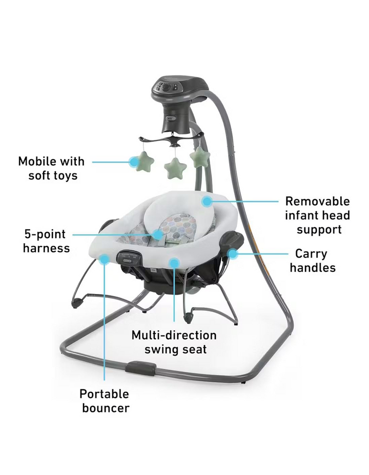Graco® Simple Sway™ 2-in-1 Swing with Bouncer Emersyn G-1W160EYN 2139193 at Zubaidas® - Pakistan’s No. 1 and the most trusted baby and kids store for over 50 years. Shop Online. Nationwide Delivery. Best Prices.